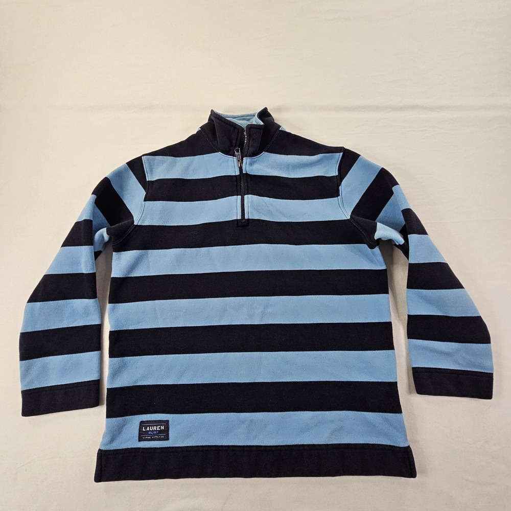 Lauren Ralph Lauren Blue Striped Heavyweight Insulated Top Women's PM